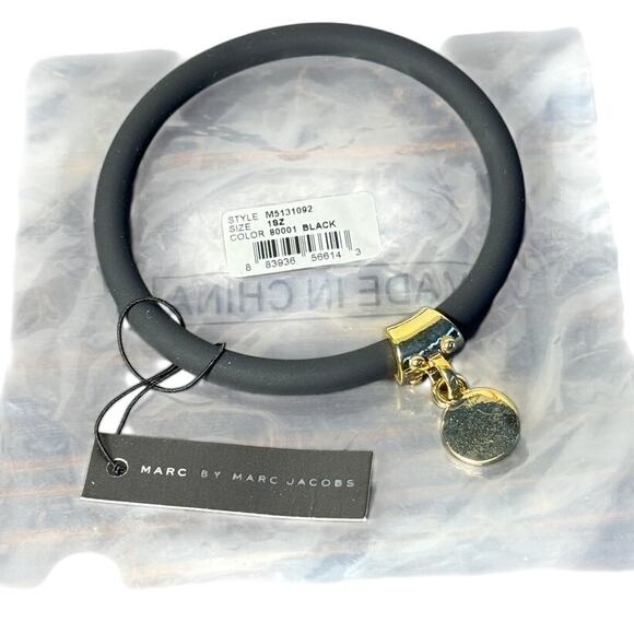 Marc by Marc Jacobs Black & Gold Silicone Bracelet NWT - Picture 4 of 5